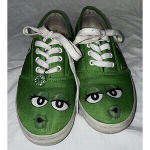Bradford Exchange Green M&M Sneakers Womens Size 7.5 Shoes Low Top Canvas